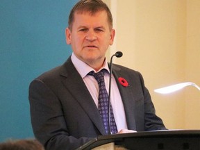 Tony Makuch, seen here in November 2021 addressing members of the Timmins Chamber at the Porcupine Dante Club, stepped down this week as Kirkland Lake Gold president and CEO.

ANDREW AUTIO/The Daily Press