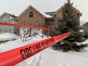 The Manor Drive house in Bath where the Ontario Provincial Police and the Ontario Fire Marshal are investigating a fatal fire on Monday.