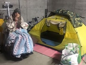 Aleksandra Zaitseva sits outside her tent inside an underground parking garage in Kyiv Ukraine. Zaitseva is hunkering down with her 84-year-old grandmother. She is the friend of Callander resident Rebecca Brock Minogue who has remains in contact with her several times a day.
Submitted