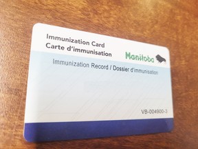 Vaccination cards will no longer be needed at most places in Manitoba. (Aaron Wilgosh/Postmedia)