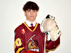 Rock goalie Gavin McCarthy stopped all 17 shots he faced to backstop the Timmins Rock to a 10-0 win over the Beavers in Blind River Friday night. It was the third shutout of the season for McCarthy who also earned his NOJHL-leading 20th win of the campaign THOMAS PERRY/THE DAILY PRESS