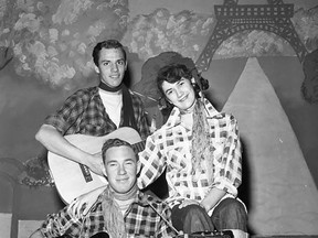 Shown participating in the 1954 SCITS Revue are Wilfred Chapple, Dixie Dunham and Roger Mary. Photograph provided courtesy of the Lambton County Archives, Wyoming. Sarnia Observer Negative Collection.