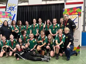 The U13 Tier 4 Green Dragons were one of five Spruce Grove Soccer Association (SGSA) teams to bring home a medal (gold) from this year's EWZSA Slush Cup. Photo supplied by SGSA.