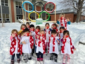 Students at Ecole Notre Dame de la Merci in Coniston had the chance to experience their own Olympic Winter Games last month. The event was launched with the Olympic Torch Relay. Each team then sent its athletes of the day to compete in disciplines such as luge, curling, speed skating and biathlon. Athletes accumulated points for their teams in the hope of earning a place on the podium.