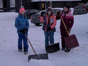 Makayla Haight, Stella Roy and Kina Haight, two Grade 6 French Immersion students at Sunset Park, helped raise $900 for the Canadian Red Cross to provide humanitarian aid for children and their families in Ukraine. The students raised the money by shovelling the driveways of their neighbours and friends.

Submitted