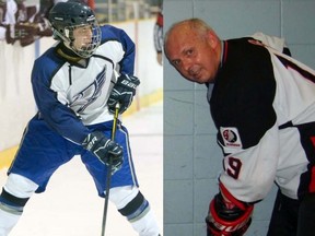 Don Gagnon (right) was a long time dedicated hockey coach in Sault Ste. Marie and throughout northern Ontario and northern Michigan. Kyle Vanderburg “loved” playing hockey and after graduating with his sports management degree started coaching with Gagnon.