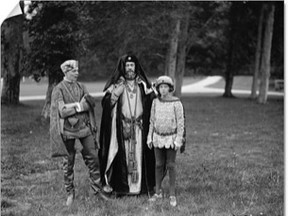•	The Bessborough family exercised its interest in amateur theatre and charity in an August 28, 1929, production of Henry lV, staged at the private Bessborough theatre at Stanstead Park, Emsworth, Hants. Lord Bessborough plays Henry lV, while son Viscount Duncannon (Frederick) is Henry, Prince of Wales, and daughter, Lady Moyra Ponsonby, the boy, John Lancaster. The charitable presentation was in aid of the local nursing association.