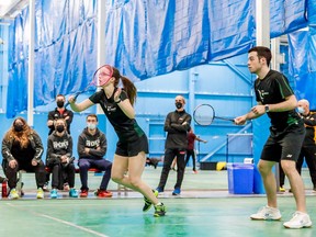 College Boreal Viperes mixed doubles badminton players Michelle Kozlowskyj, left, and Frederic Houle, leave for Edmonton this week as the second Ontario representatives competing at the CCAA badminton championships, being hosted by the Northern Alberta Institute of Technology.