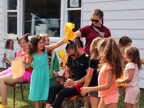 Children take part in an activity with the camp counsellors at Camp Vincent near Bothwell during summer 2019. The camp has announced it will reopen its overnight program this summer for the first time since the beginning of the COVID-19 pandemic.. (Camp Vincent/Facebook)