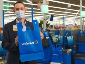 Beginning April 22 on Earth Day, Walmart stores in Quinte West, Belleville and Napanee will no longer issue plastic grocery bags to customers. Customers are encouraged to bring their own bags or purchase new cloth bags at stores, the firm said. The elimination of plastic bags will take effect in all of Walmart's 400 stores across Canada.