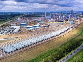 Construction at Inter Pipeline's Heartland Petrochemical Complex in Strathcona County, as pictured in 2021. Photo Supplied