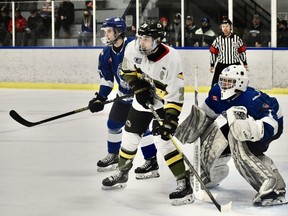 5-0 win over the Powassan Voodoos Saturday in a Northern Ontario Junior Hockey League match-up at the Powassan Sportsplex.