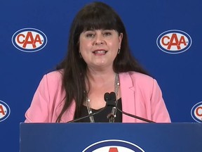 Teresa Di Felice, a CAA assistant vice-president, launched the CAA Worst Roads 2022 campaign Tuesday and encouraged people to name and list the worst roads across Ontario in the organization's online survey until it closes April 19. Victoria Road in Prince Edward County was listed as the worst road in Ontario in 2021. CAA