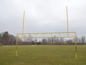 The sports field at Victoria Park in Owen Sound on Wednesday, March 23, 2022.