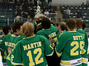 The 2022 CJHL champion Sherwood Park Knights. Photo courtesy Target Photography