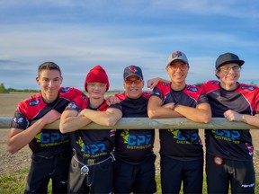 Team Runciman, consisting of skip Justin Runciman, third Steve Leong, second Gryffen Algot, lead Carter Elder, and coach JC Guerette, are in Stratford, Ontario this week, March 25 to April 1, playing in the Canadian Under-21 Junior Curling Championships. (Evolution Photograph)
