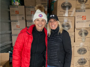 Cindie D'Agostino and Lori Burns are raising funds to purchase defensive safety gear from established and trusted organizations for Ukraine. They will launch the Vest Project Saturday at Orchards Fresh Food Market at 2621 Trout Lake Road from 10 a.m. to 4 p.m.