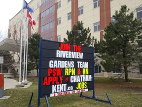 Riverview Gardens, the municipality's long-term care home, is shown on Friday.  The facility is continuing its recruitment push.  (Trevor Terfloth/The Daily News)