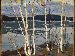 Tom Thomson, Spring in Algonquin Park - spring 1917 - McMichael Canadian Art Collection, oil on wood panel