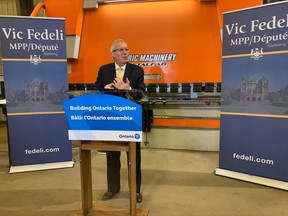 Nipissing MPP Vic Fedeli spoke to several local mining representatives Friday morning at Metal Fab Limited about the important role Northern Ontario will have in producing electric car batteries. The province recently announced $5 billion to bring an electric car battery plant to Windsor.

Jennifer Hamilton-McCharles, The Nugget