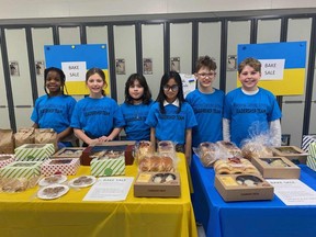 Madonna Catholic School’s bake sale raised more than $1,500 for a sister school in Lviv, Ukraine. Photo Supplied