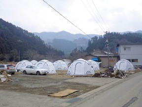A ShelterBox tent camp is shown in Orfunato City, Japan, following the March 11, 2011 tsunami. 
SHELTERBOX CANADA Photo