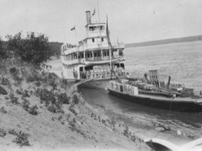 •	Aptly named by the Hudson’s Bay Company, the sternwheeler Distributor, carried supplies and people on the Mackenzie River, including Canadian Governor General Lord Tweedsmuir (John Buchan) in 1937. Nineteen years earlier, in 1928, Distributor also carried a passenger harbouring the flu virus. As the vessel made its deliveries along the river, the virus spread with devastating results – affecting many susceptible Indigenous people en route.