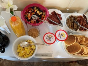 An attractive and well laid table makes breakfast more inviting. Members of the Breakfast Bonanza Club in Leeds 4-H learned to prepare and serve healthy and appealing foods for the entire family.  Supplied by Heidi Dunster