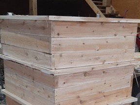 Twenty boxes are being built for local gardeners to plant produce, flowers and culinary herbs in the South Huron Community Gardens. Handout