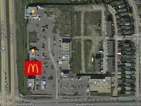 A map of the proposed McDonald's location in Devon.