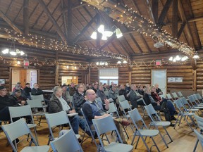 Concerned, interested and adjacent residents to a proposed solar project near Calmar came together at Glen Park Hall, March 16, for a community meeting on the project. (Dillon Giancola)