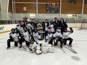 The Fort Saskatchewan U12C Ice Demons brought home GOLD and the league banner for Ringette on March 13, 2022 during the 2022 U12C Black Gold League Championship hosted in St.Albert, Alberta. Photo supplied.