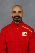 James Borelli of the Calgary Flames poses for his official headshot for the 2020-2021 season on January 3, 2021 at the Scotiabank Saddledome in Calgary.