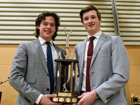 Ben Tkachuk and Curtis Hammond were crowned co-MVPs for the Melfort Mustangs. Omar Sherif / The Journal