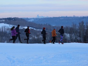 Runners will run up and down the slopes of Rabbit Hill Snow Resort in the inaugural Hill of a Race organized by Rivers Edge Running Series. (Bryan Wallace)