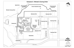 The area within the dotted lines, excluding those marked “Future Industrial Lands” at the top, are proposed to be converted to residentially zoned land in Walkerton’s business park. (Supplied map)