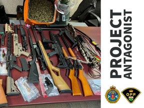 Handout/Cornwall Standard-Freeholder/Postmedia Network
A Cornwall police / OPP photo of Items seized in a Project Antagonist drug raid of residences in Cornwall on March 1, 2022.