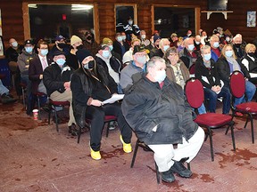 Photo by KEVIN McSHEFFREY
About 65 people attended a town hall-type meeting at Mount Dufour Ski Area on Tuesday, March 8 to discuss city council’s Feb. 14 meeting regarding an offer to purchase Stone Ridge Golf Course.