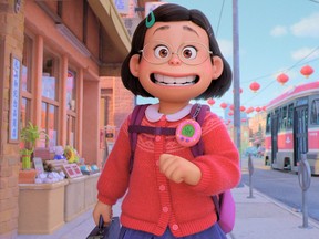 In Disney and Pixar’s all-new original feature film Turning Red, 13-year-old Meilin Lee is happy with her friends, school and, well, most of the time her family—until the day when she begins to “poof” into a giant red panda at decidedly inconvenient times.