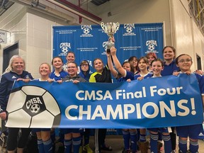 The U12 girls were champions of the CMSA Final Four tournament, putting a wrap to a record-setting indoor season for the team.