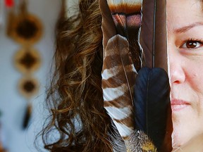 Rebecca Maracle is a third-generation Mohawk feathersmith, medicine healer and maker who creates indigenous healing art. LUKE HENDRY