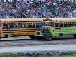 The popular Workman OK Tire School Bus Races return for the 55th season of stock car racing at Brighton Speedway set to open April 30th.  SUBMITTED PHOTO