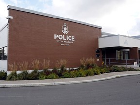 The director of Ontario's Special Investigations Unit has ruled a Belleville police officer committed no criminal wrongdoing in the care of a prisoner who tried in November 2021 to hang himself in a cell at police headquarters, shown above four days before the incident. The director reported the officer may have saved the man's life.