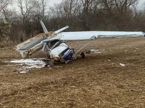A 57-year-old Hamilton man was killed Monday when a small plane crashed in an open field, just east of the Brantford municipal airport.