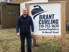Sean Bryant, president of the Brant Curling Club, stands outside the club which will be getting some major improvements, including outside siding and ice plant equipment. Submitted