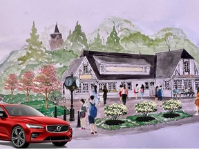An artist's rendering was presented to Brant County council of what the property at 2 Beverly St.  in St. George could look like if the former Supertest service station on the site is saved and re-purposed into an office for the St. George Garden Club and tourism information centre. Submitted