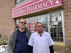 Mazher Latif (left), secretary of the Muslim Association of Brantford, and Anwar Dost, an association founder and past president, are working on a plan to establish a community centre and Muslim school in Brant County.