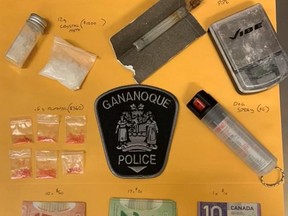 Gananoque police released this image following a drug bust that occurred during a traffic stop early Tuesday, March 1.
GPS photo/The Recorder and Times