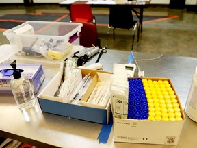 Medical supplies lie at the ready at Brockville's COVID-19 assessment centre, one of the services provided  by, among others, the Upper Canada Family Health Team. (FILE PHOTO)