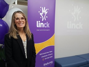 Teri Thomas-Vanos, executive director for Linck, formerly Chatham-Kent Children's Services, is shown during the March 9 rebranding announcement. Trevor Terfloth/Postmedia